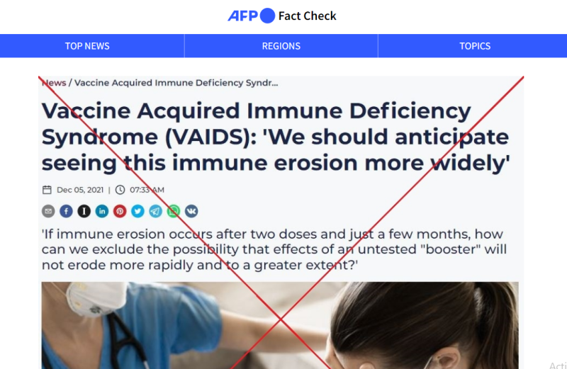VAIDS is onzin volgens factcheckers, maar misschien is de naam gewoon verkeerd