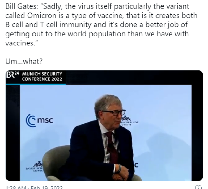 Gates: “Spijtig genoeg werkt Omikron als vaccin”