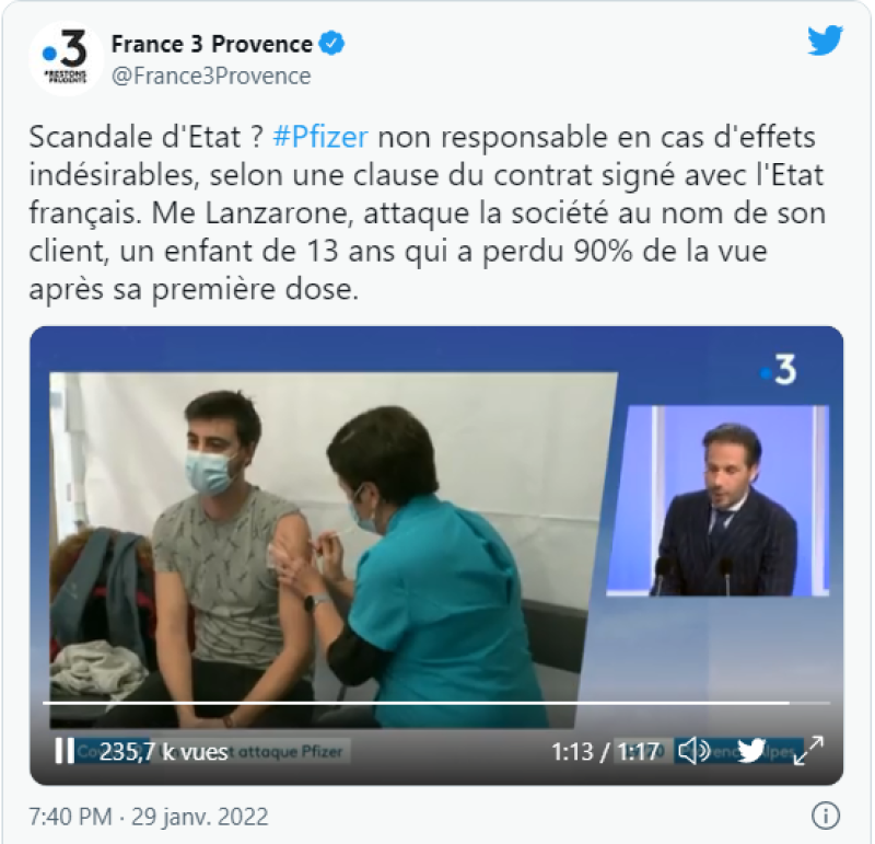 Franse advocaat dagvaardt Pfizer - verbaasd over contract