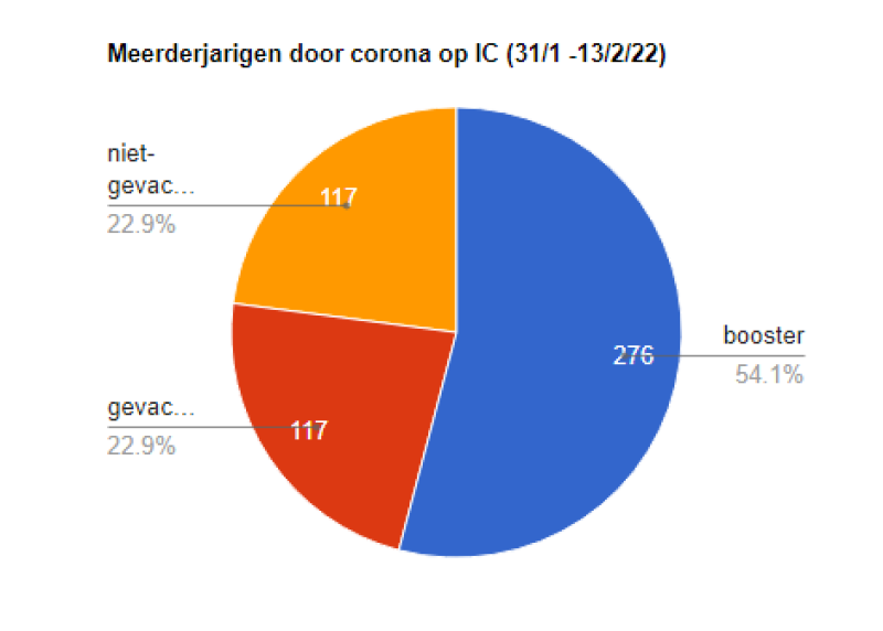 Helft van meerderjarige Belgische patiënten op IC door corona heeft booster