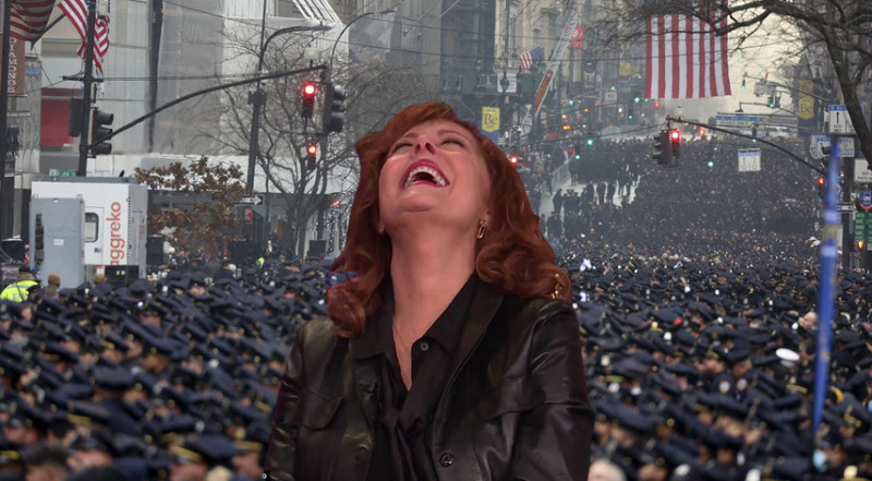 Linkse Susan Sarandon drijft spot met begrafenis vermoorde politieagent