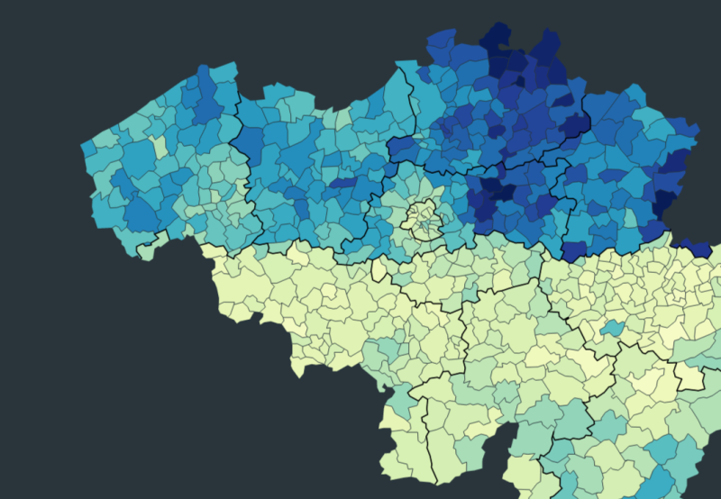 Belgische coronakaart geeft voor het eerst zeer verrassend beeld
