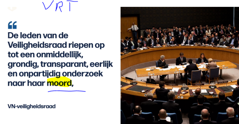 VRT vertaalt tekst van Veiligheidsraad bewust verkeerd