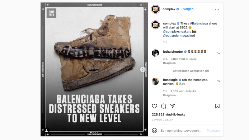 1750 euro voor deze kapotte (nieuwe) schoenen van Balenciaga?