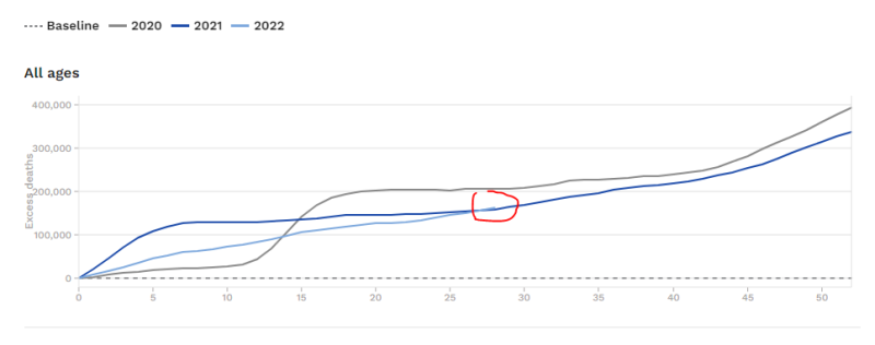 Europese oversterfte klimt dit jaar voor het eerst opnieuw boven die van 2021