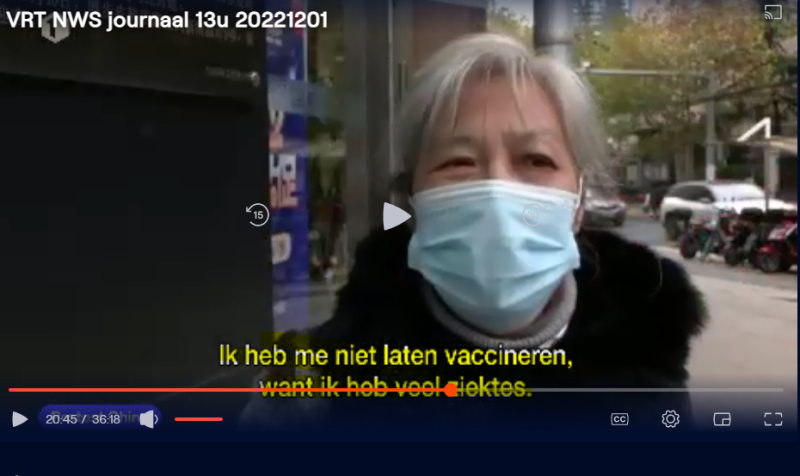 Chinese vrouw: “Ik ben bang dat mijn ziektes verergeren na coronavaccin”