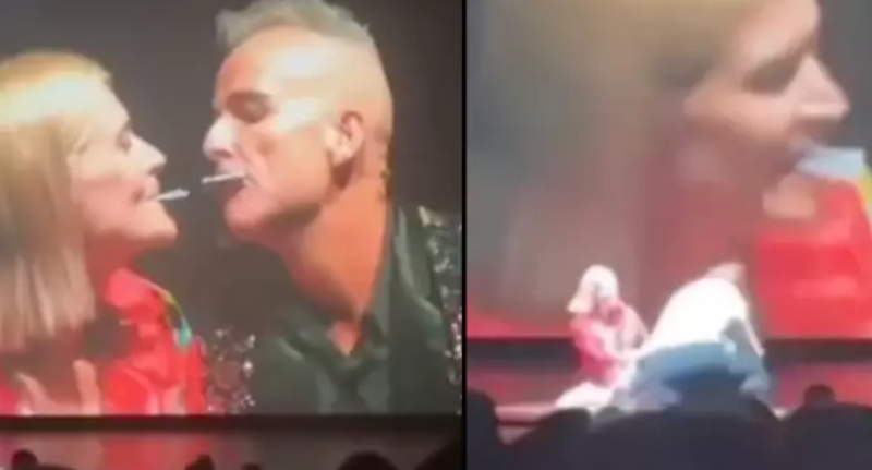 Jaloerse echtgenoot geeft illusionist rake klappen (video)