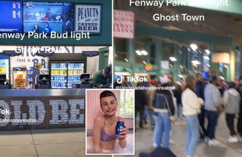 Beelden verlaten Bud Light-kraam in overvol honkbalstadion gaan viraal (video)