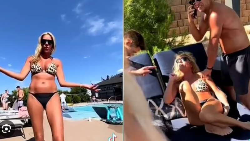 Bikini-Karen heeft het niet zo op zwemmende Latino's (video)