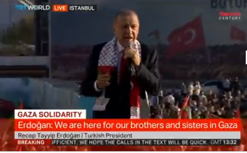 Conflict Israël-Hamas: Erdogan spreekt opnieuw steun uit aan Palestijnen en Hamas op grote betoging