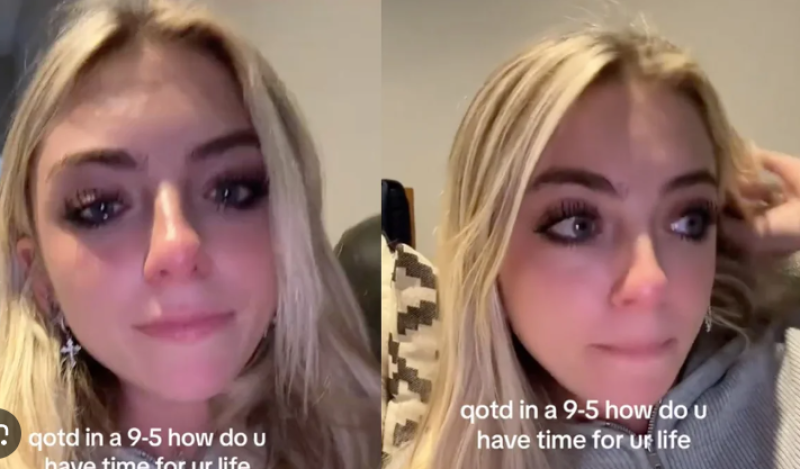 TikTokster in tranen omdat ze van 9 tot 5 moet werken (video)