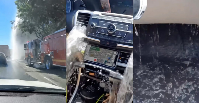 Daarom rij je best nooit over een waterleidingbreuk (video)