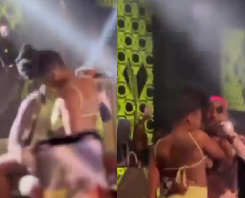 Hitsige zanger rijgt vrouwelijke fan aan zijn degen tijdens concert (video)
