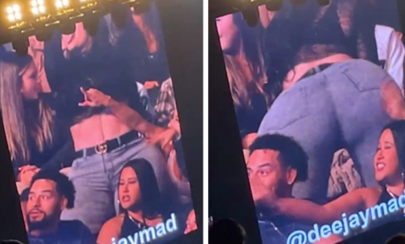 Kerel moet alle wilskracht gebruiken om twerkend achterwerk te negeren (video)
